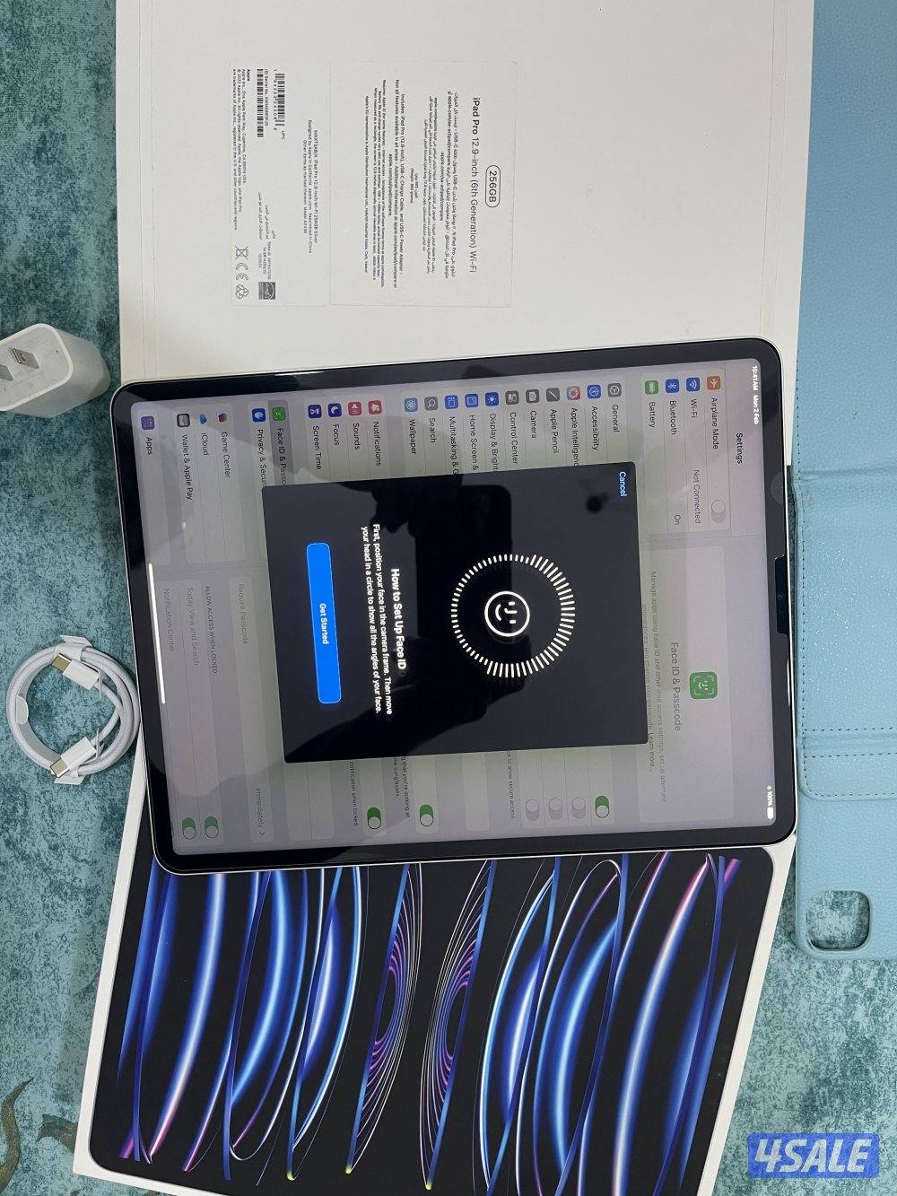 ايباد برو 12.9 بوصة 256 قيقا بطارية 93 ام تو m2 الجيل السادس نظيف حيل6