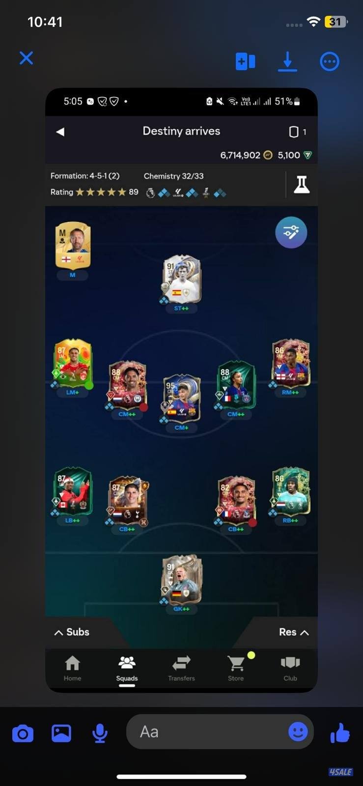 حسابات فيفا بكل الاسعار اذا تحتاج حسابات اقوى وسوبر تواصل معي خاص6