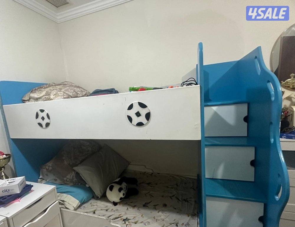 سرير أطفال دورين مع الفرش +4 أدراج وقابل للتفاوض1