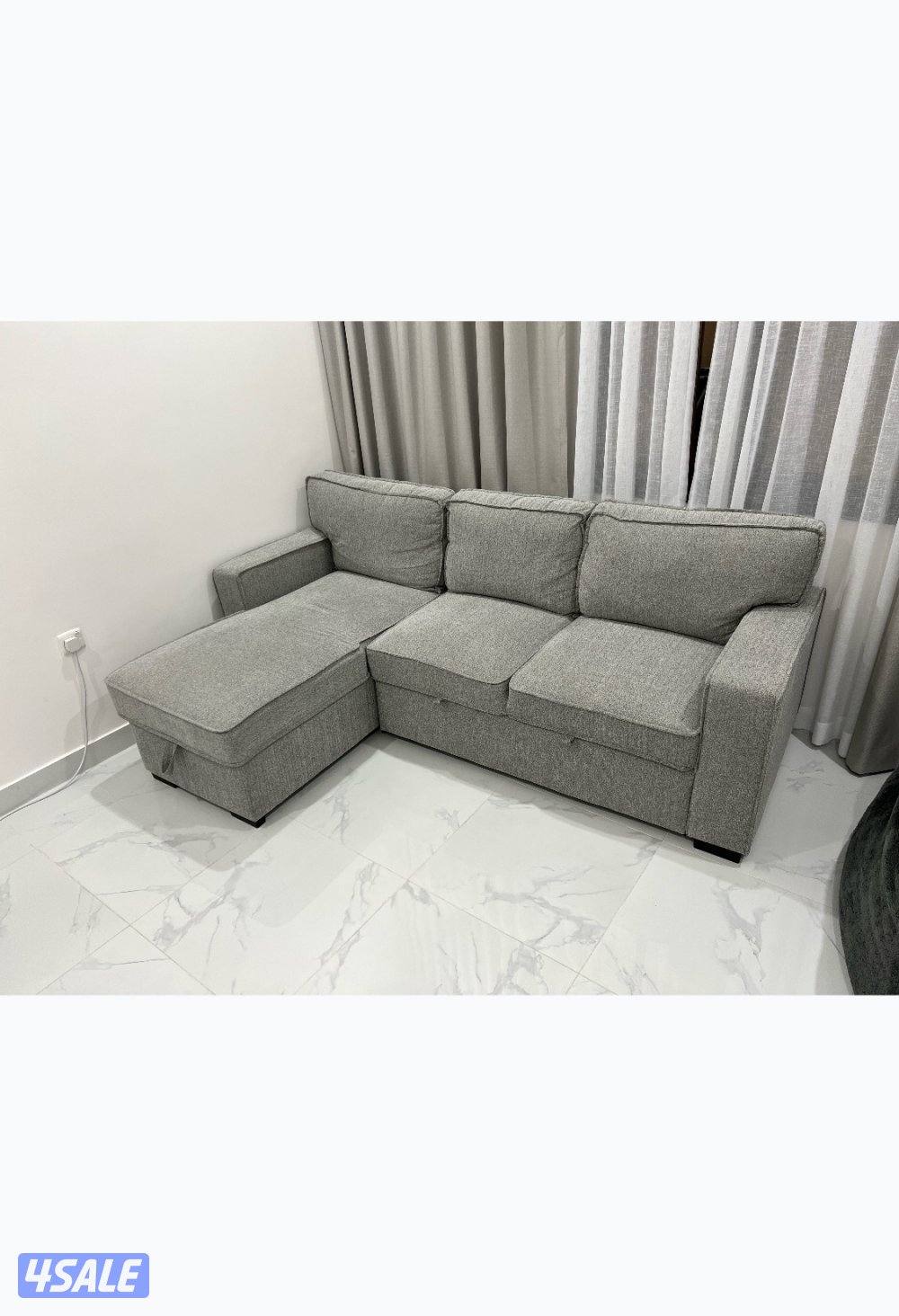صوفا بيد زاوية لون رمادي0