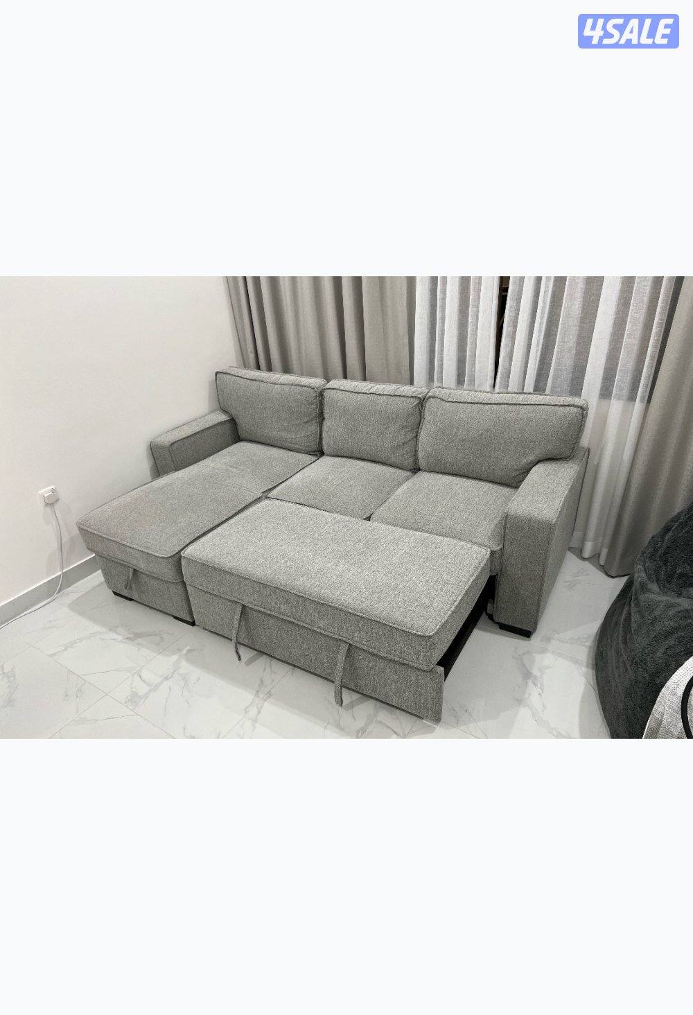 صوفا بيد زاوية لون رمادي2
