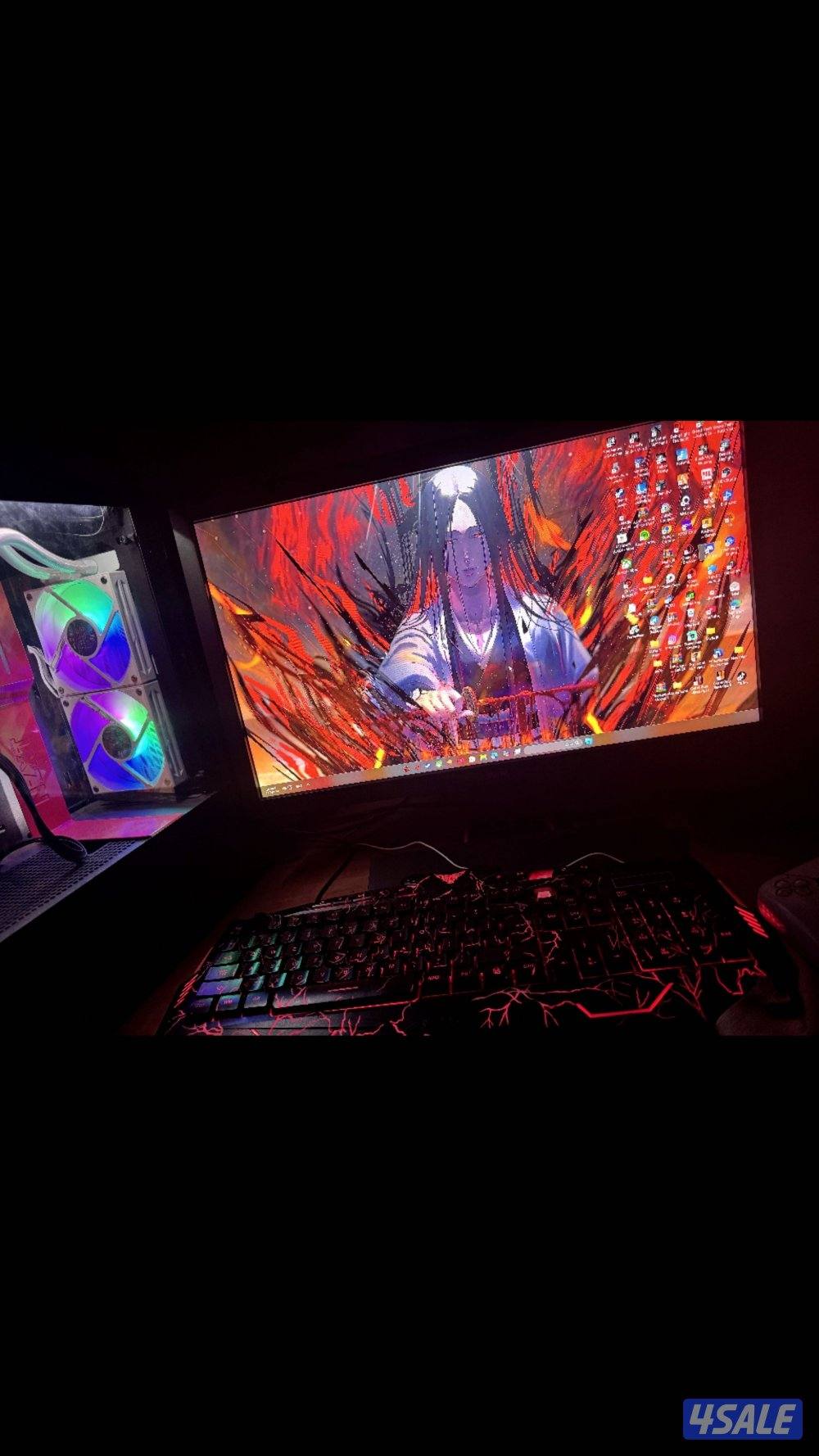 بي سي GTX 1660 معالج i5 10500 معه مبرد مائي وماوس وكيبورد وطاوله وشاشه1