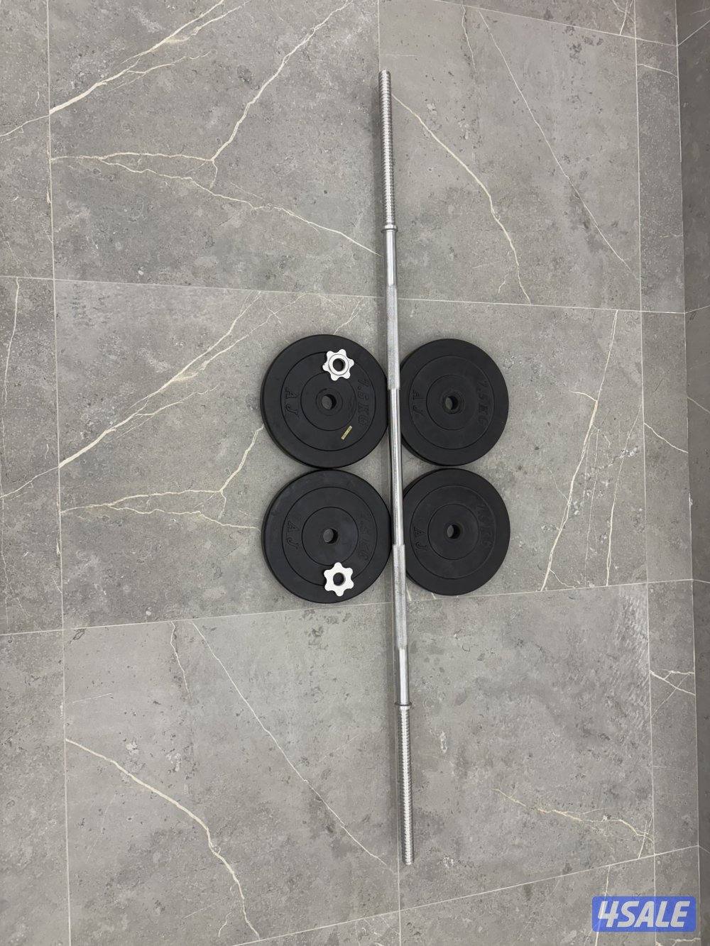 بار حديد مع اوزان كلهم 35 كيلو للتمرين في البيت1
