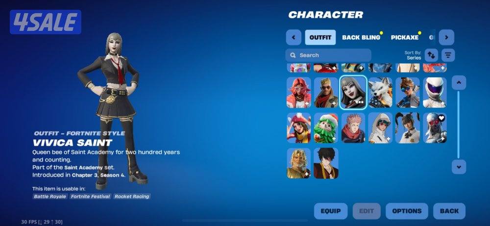 حساب فورت نايت 272 سكن + سكن PoLo وسكنات واكسات عرق5