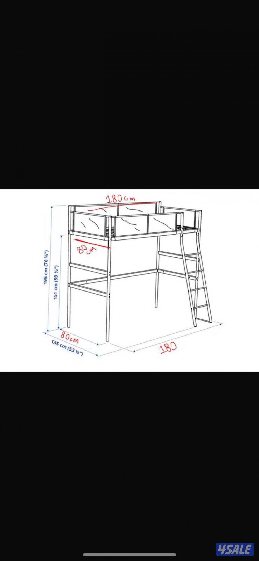 سرير مع مرتبه غرفه مدربه منزل او طفل0