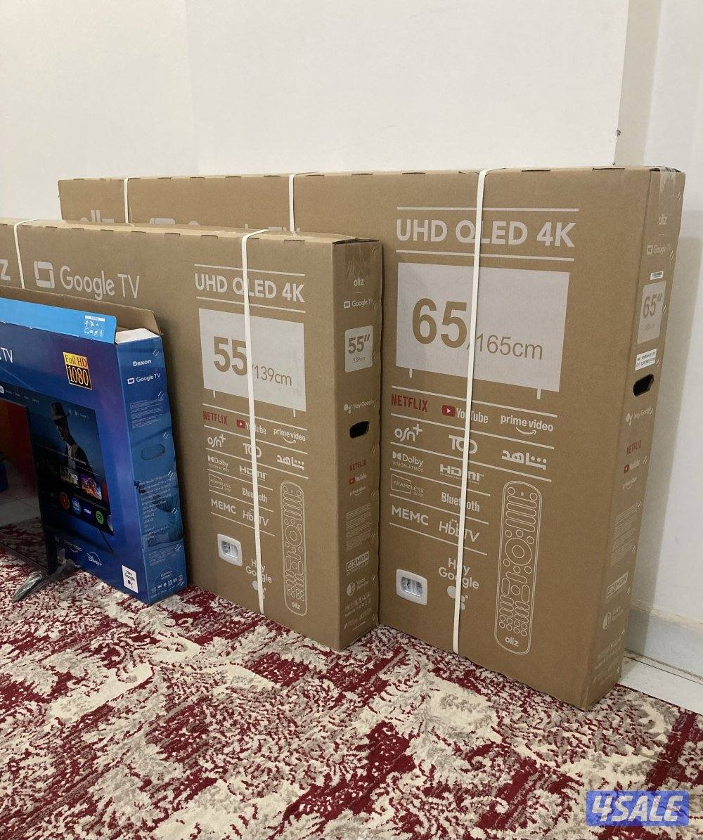 للبيع تلفزيونات سمارت QLED اعلي فئه 2025 احجام مختلفة توصيل 24 ساعة0