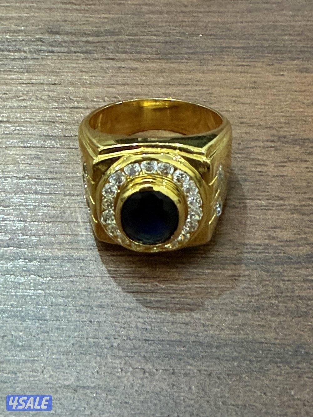 للبيع عدد 50 خاتم لون ذهبي وزنه 17 غرام مع حجر باللوان5