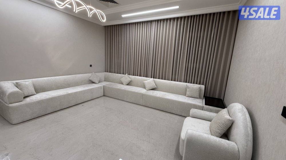 تفصيل وتنجيد ديوانيات اسفنج البغلي وسعودي وستاير لنن ويفي ورول عازل4