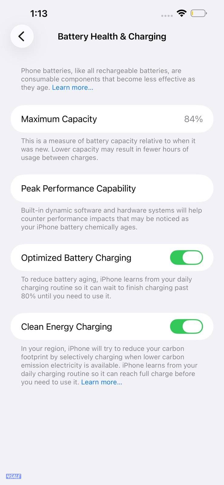 iPhone 13 Pro Max 128GB Green – 84% ايفون 13 مستعمل كالجديد بطارية9