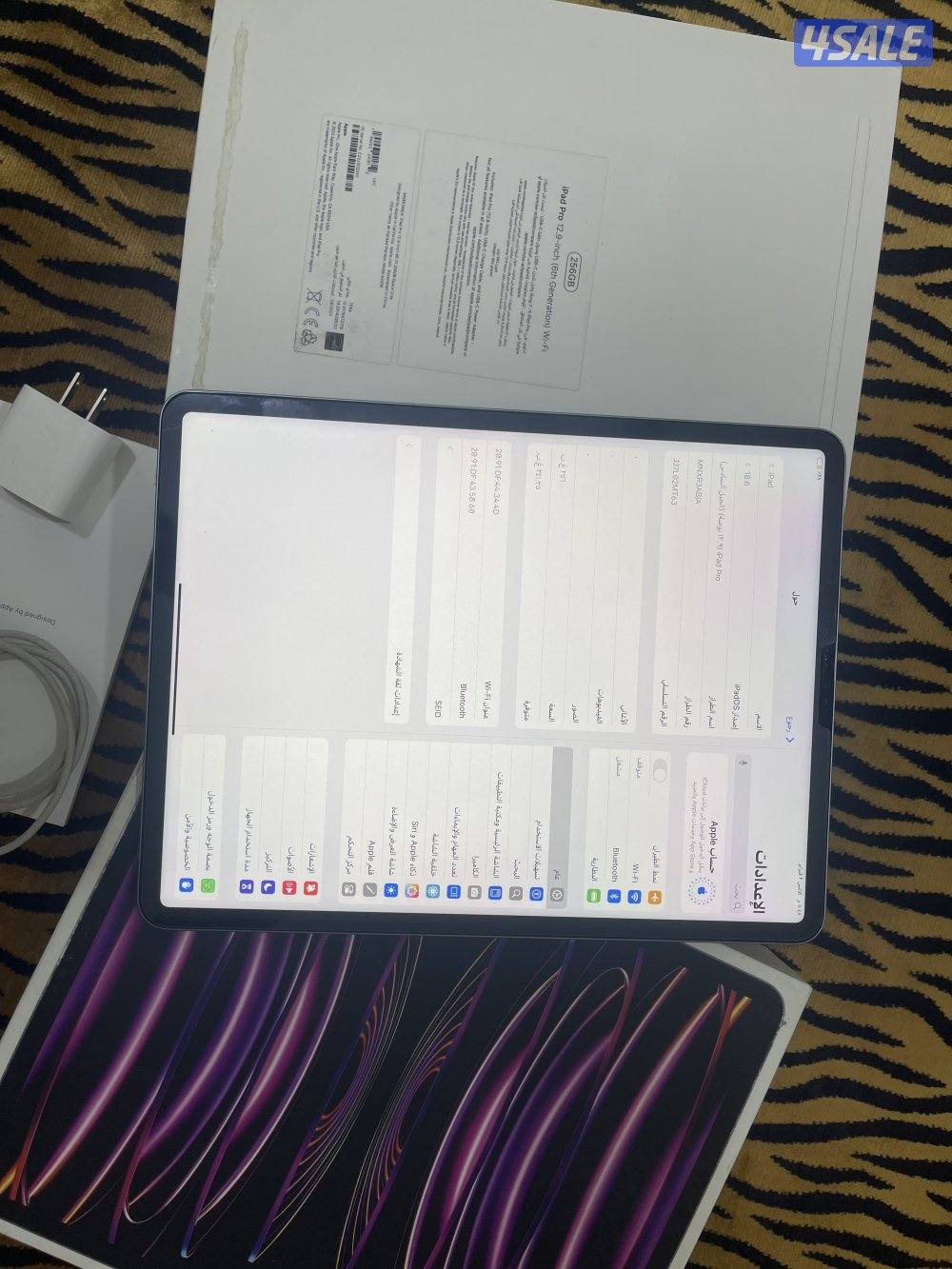 ايباد ابل برو 12.9 انش 256 قيقا بطارية 100 ام تو معالج m2 نظيف حيل2