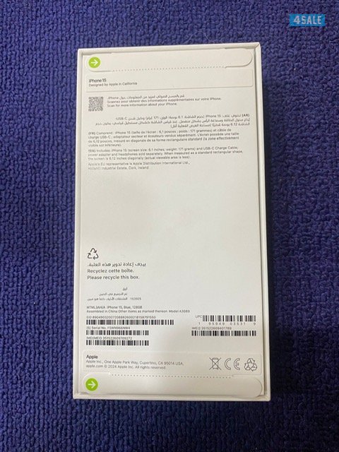للبيع ايفون 15  أزرق جديد بالكرتون 128 جيجا1