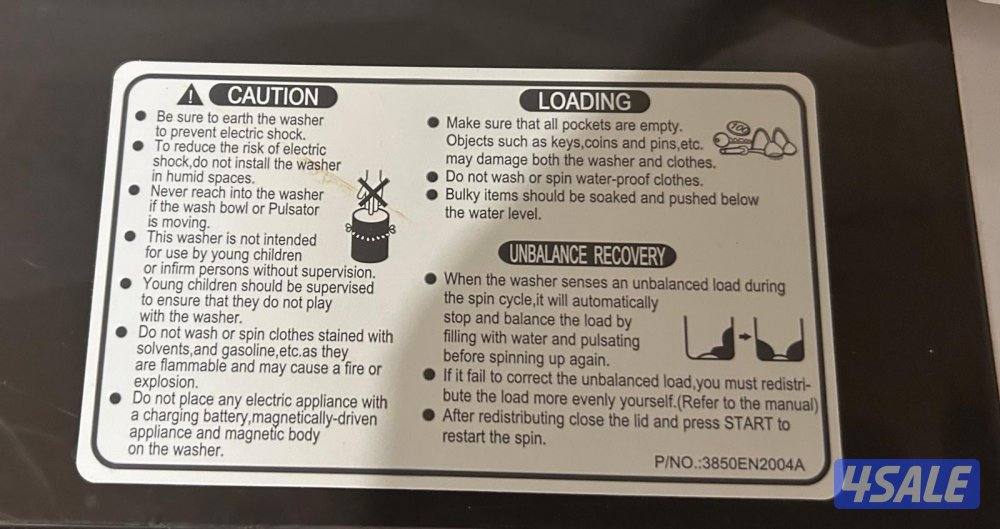 غساله نظيفه جداً0