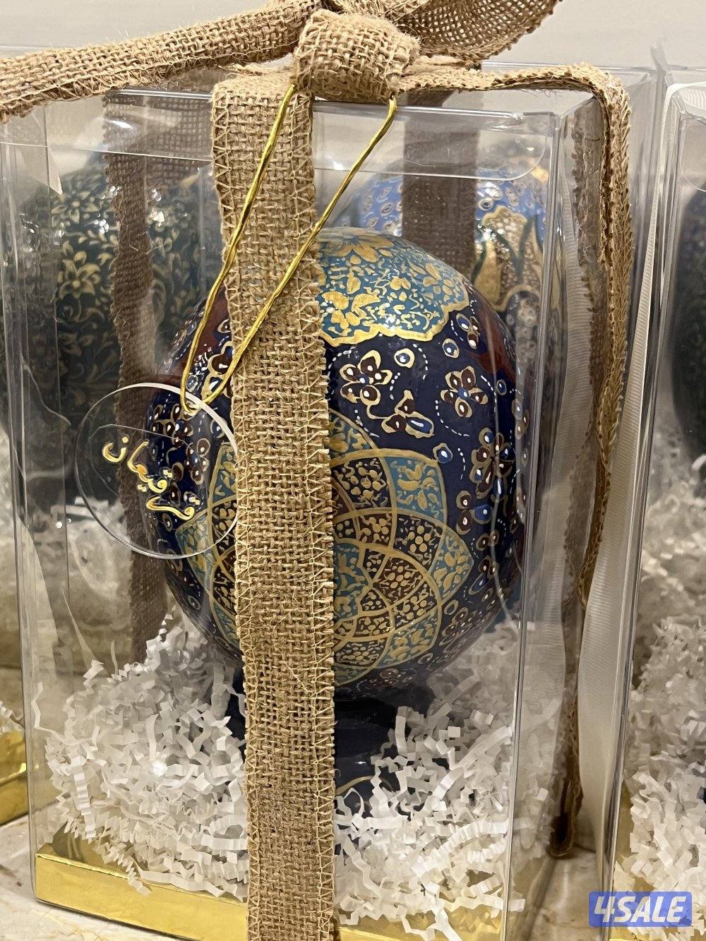 للبيع بيض نعام طبيعي منقوش1