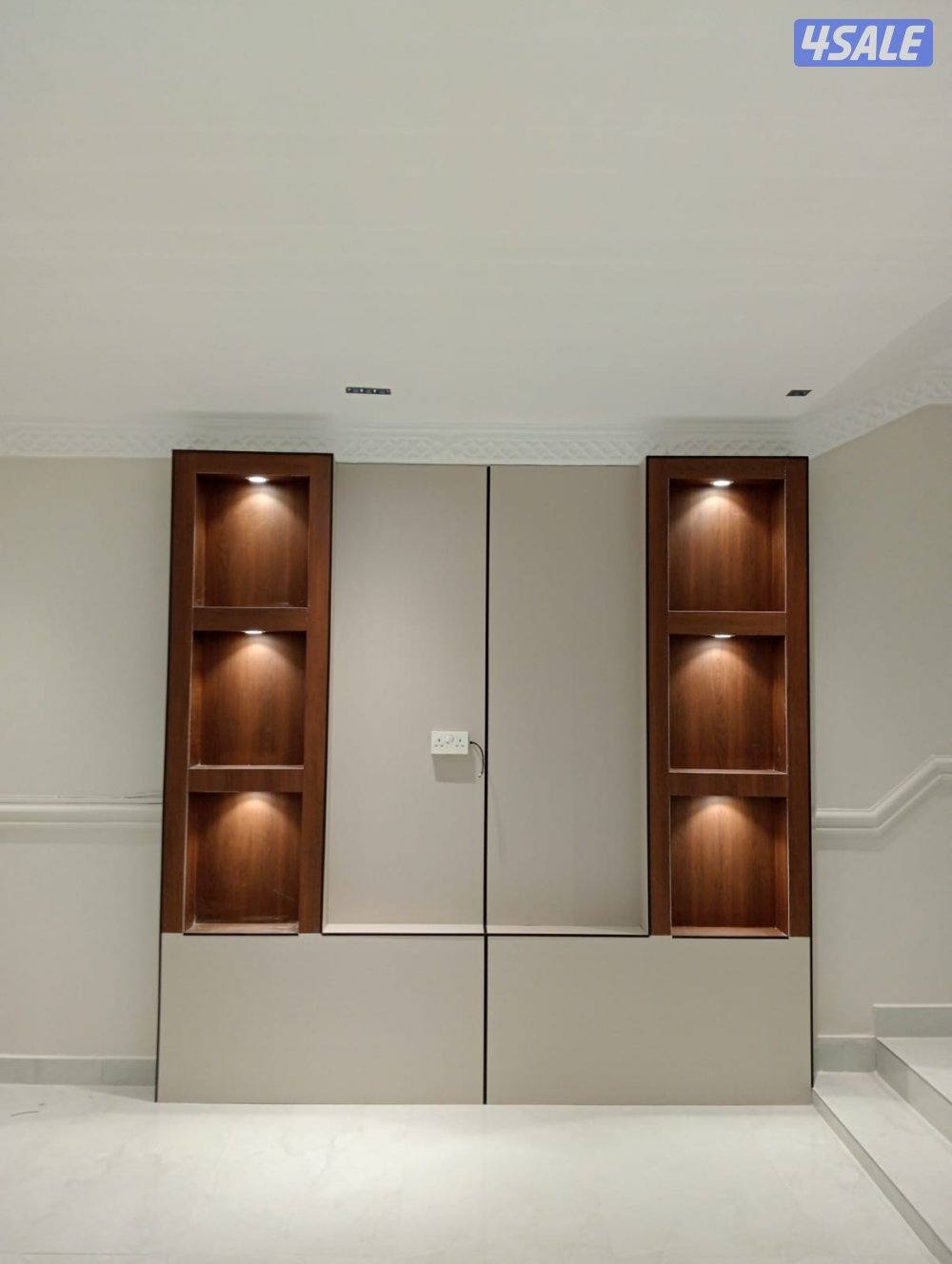 جبس بورر بارتيشن ديكور جبس باب خشب1