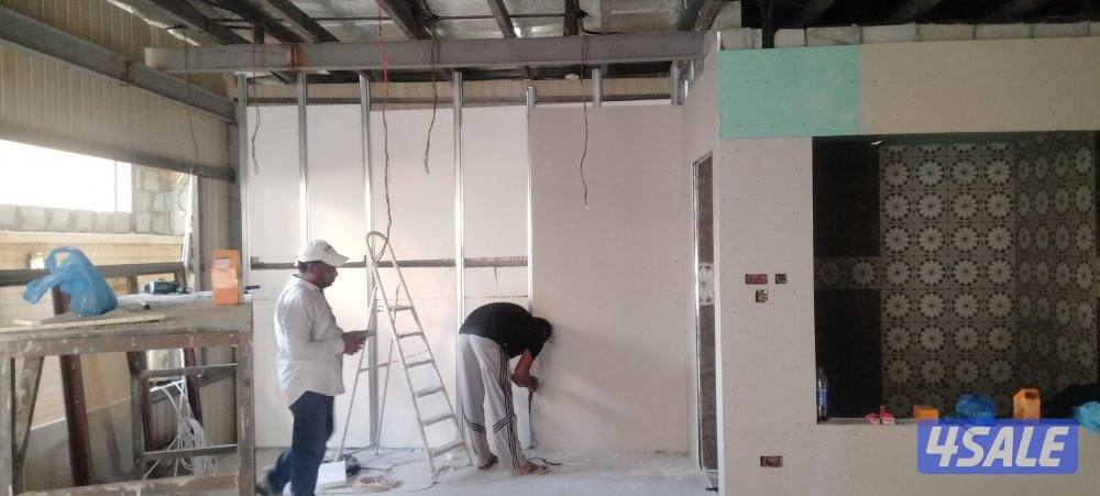 جبس بورر بارتيشن ديكور جبس باب خشب7