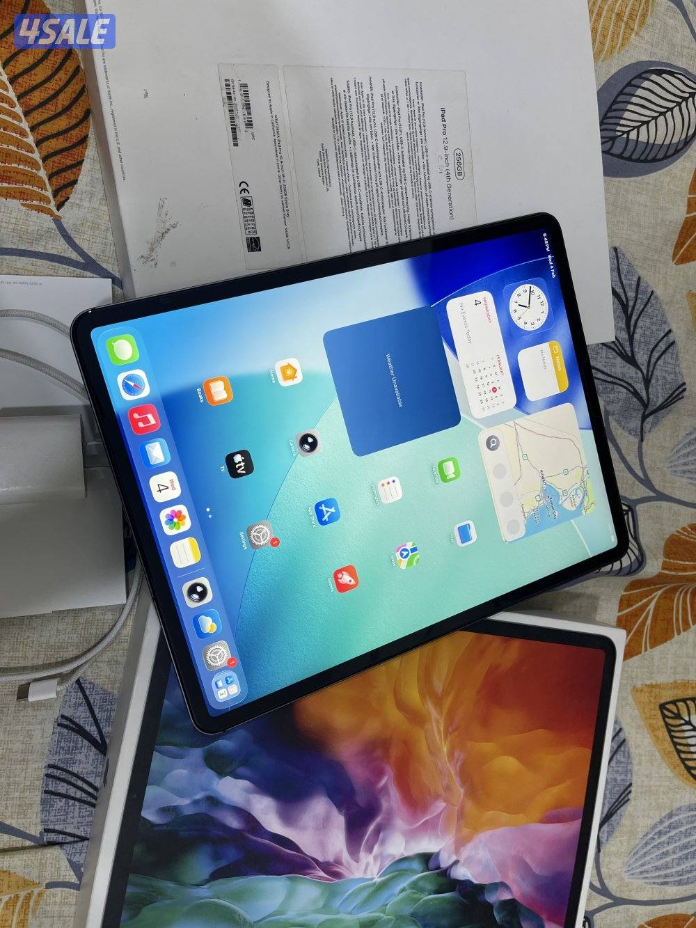 ايباد ابل برو 12.9 انش 256 قيقا بطارية 91 خط شريحة الجيل الرابع0