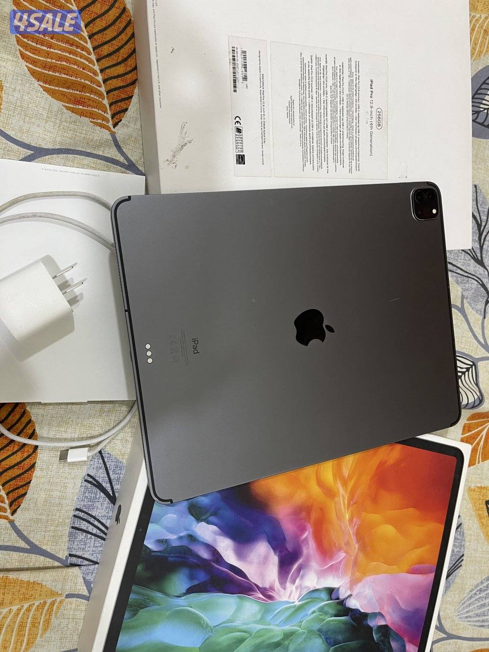 ايباد ابل برو 12.9 انش 256 قيقا بطارية 91 خط شريحة الجيل الرابع1