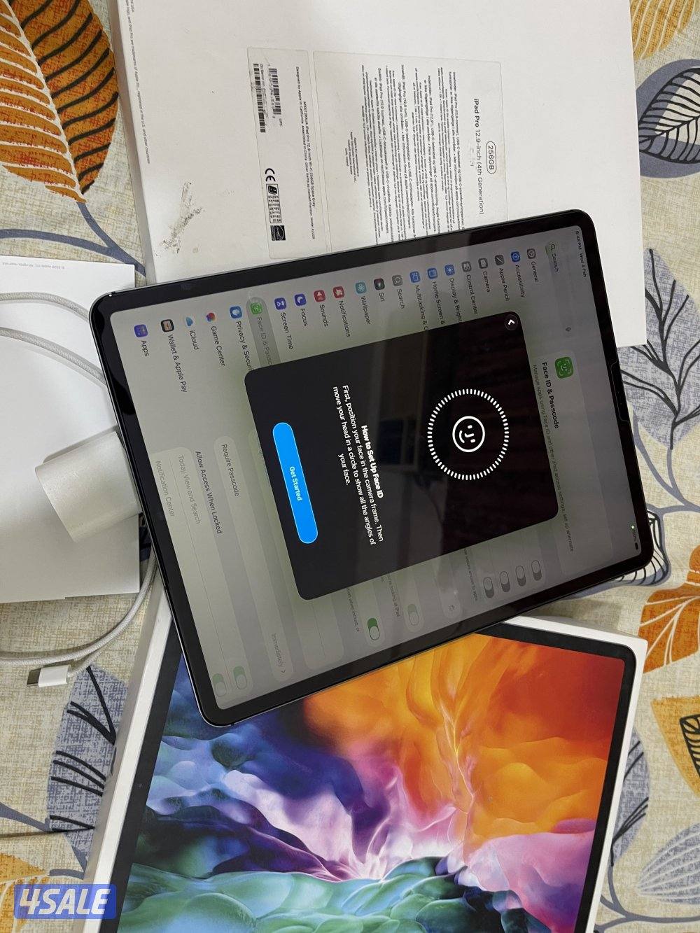 ايباد ابل برو 12.9 انش 256 قيقا بطارية 91 خط شريحة الجيل الرابع3