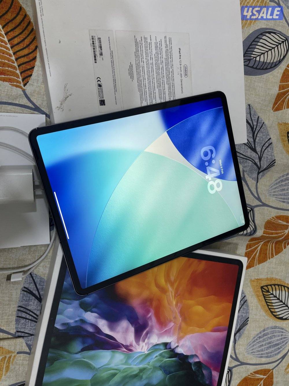 ايباد ابل برو 12.9 انش 256 قيقا بطارية 91 خط شريحة الجيل الرابع4