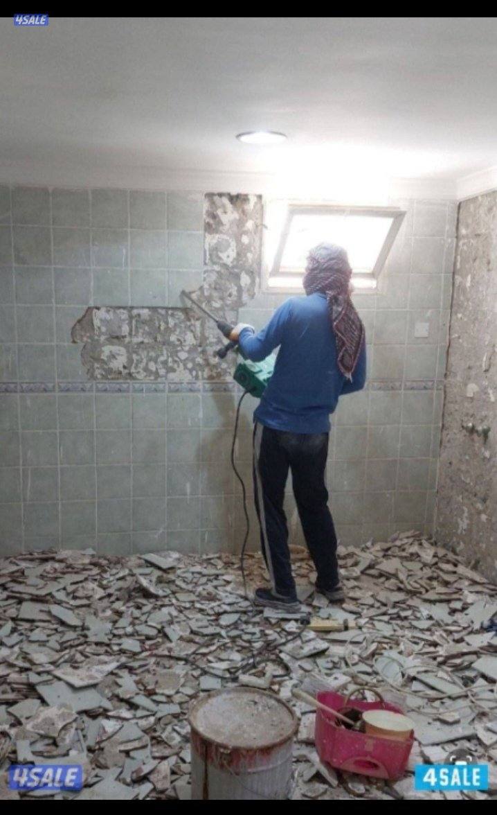 تكسير وتنضيف وشيل انقاض وقص خرصانه0