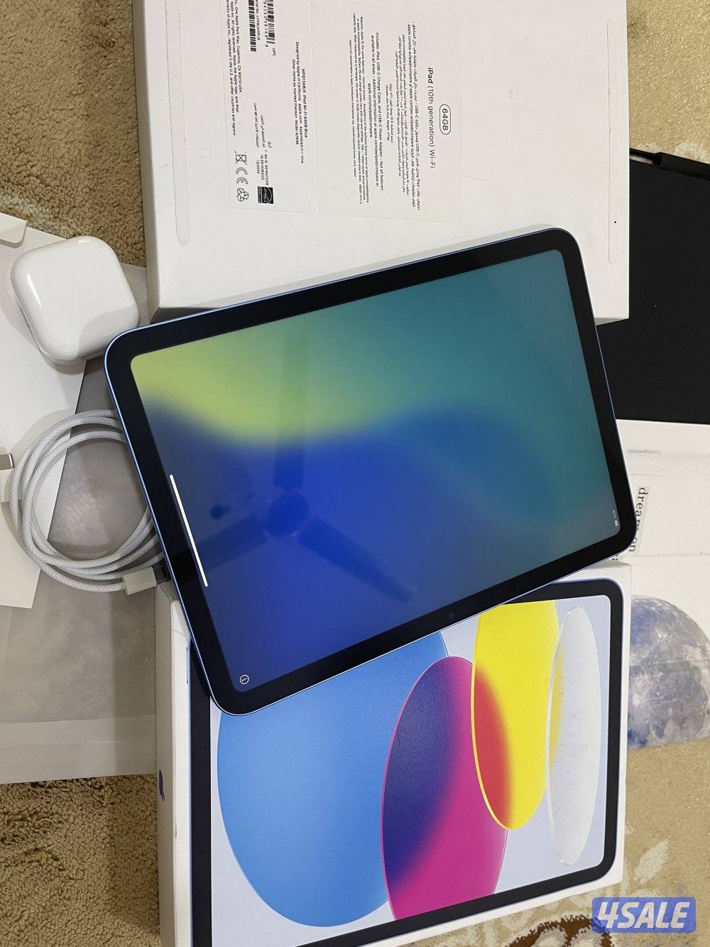 ايباد ابل 10 العاشر 10.9 انش 64 قيقا كفالة سنة الجهاز علب الفا ستور4