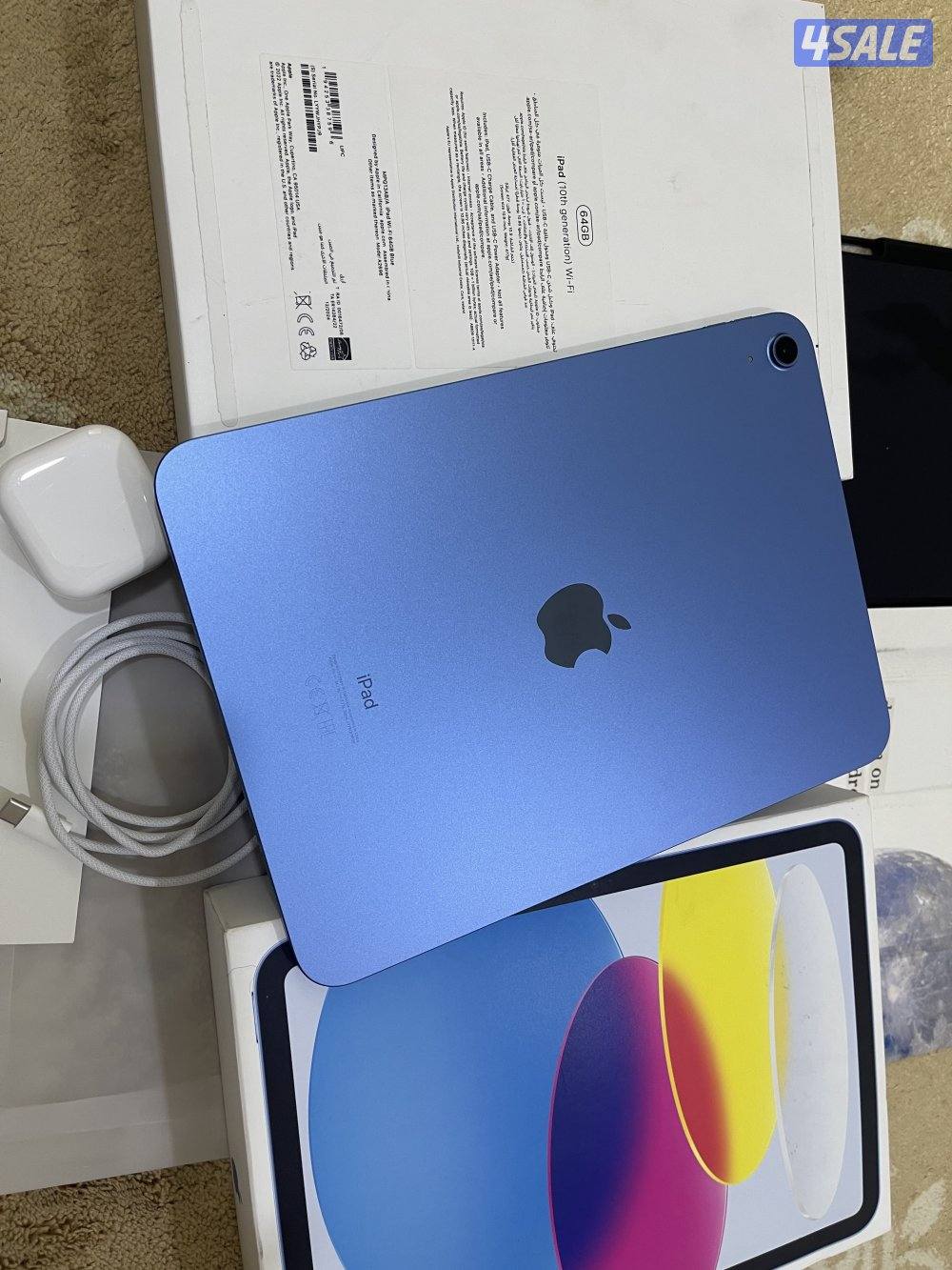 ايباد ابل 10 العاشر 10.9 انش 64 قيقا كفالة سنة الجهاز علب الفا ستور6