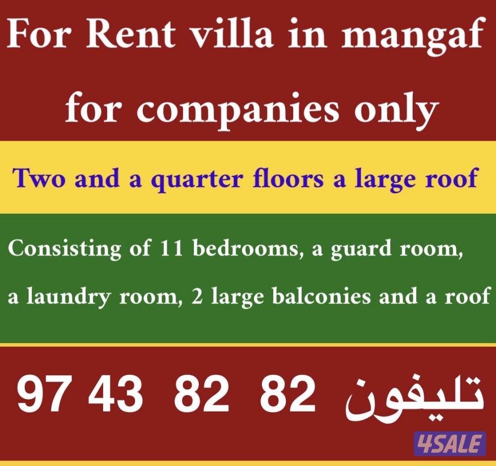 Villa for rent in Al-Manqaf, for companies only -للايجار فيلا بالمنقف1