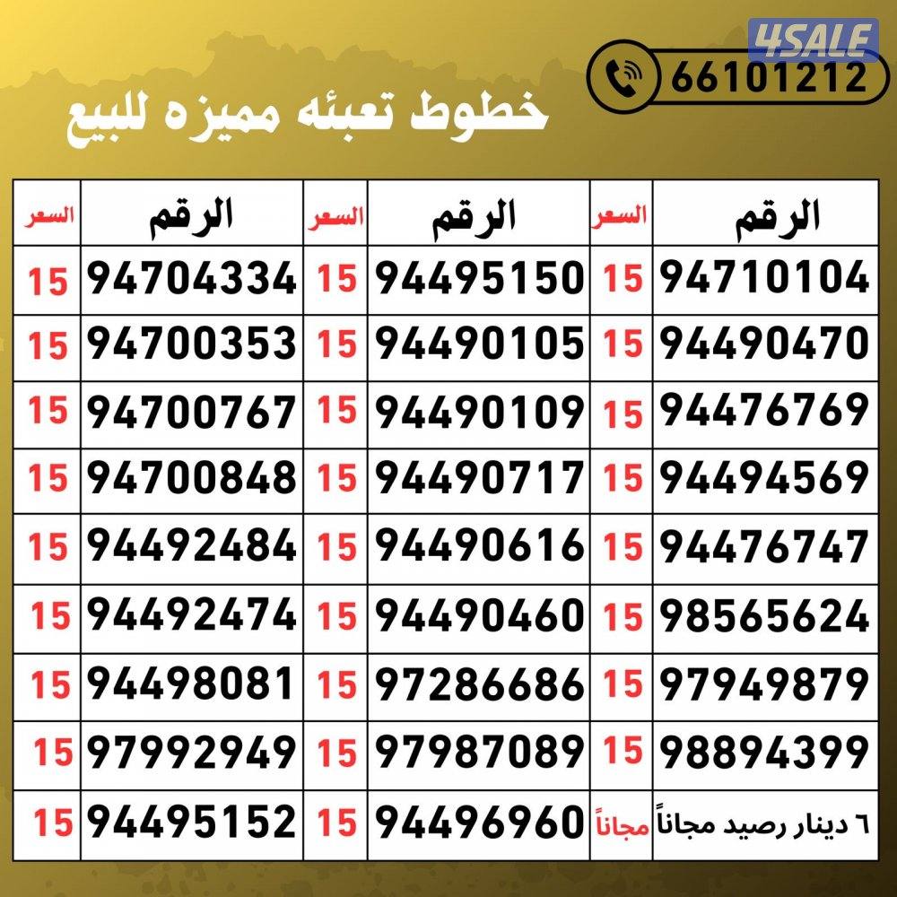 ارقام تعبيه مميزه2