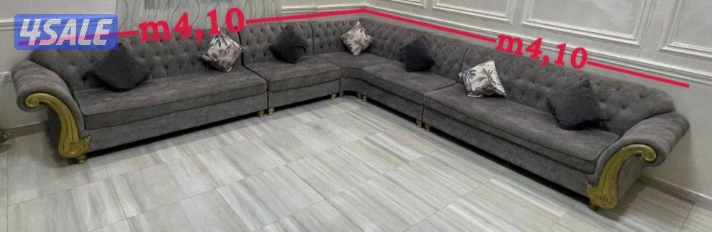 طقم كنب غنفة رمادي معى مخاد - استعمال نضيف( التواصل عبر واتساب فقط )2