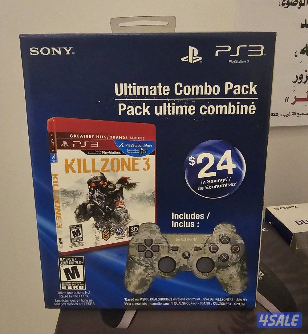 ps3 ultimate combo pack حزمة يده اصليه مع لعبه جديده مو مفتوحه0