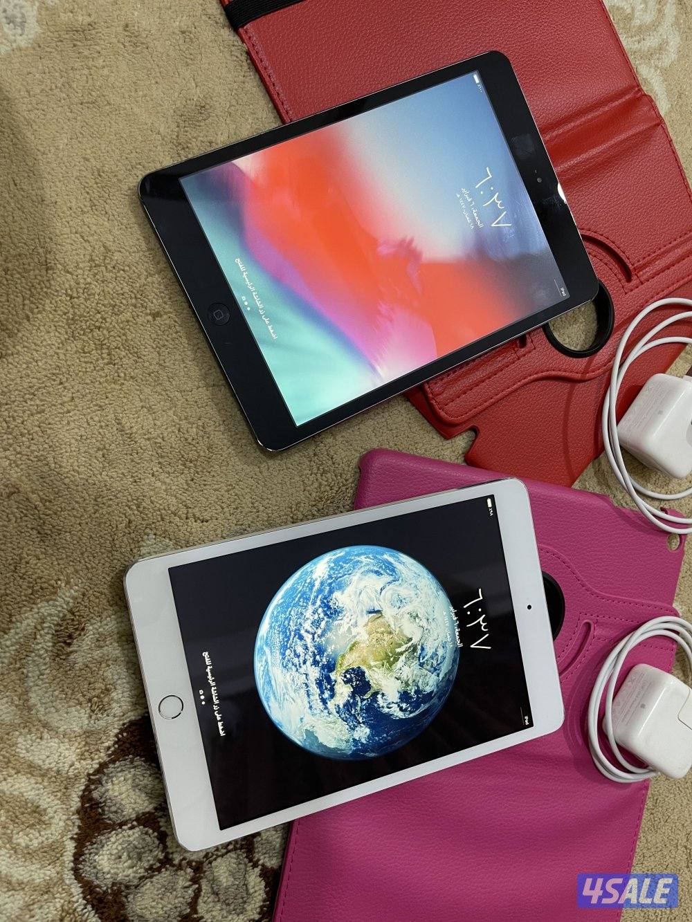 ايبادين ابل ميني 3و 2 نظاف وشغالين تمام 128 قيقا و64 قيقا مع كفرات4