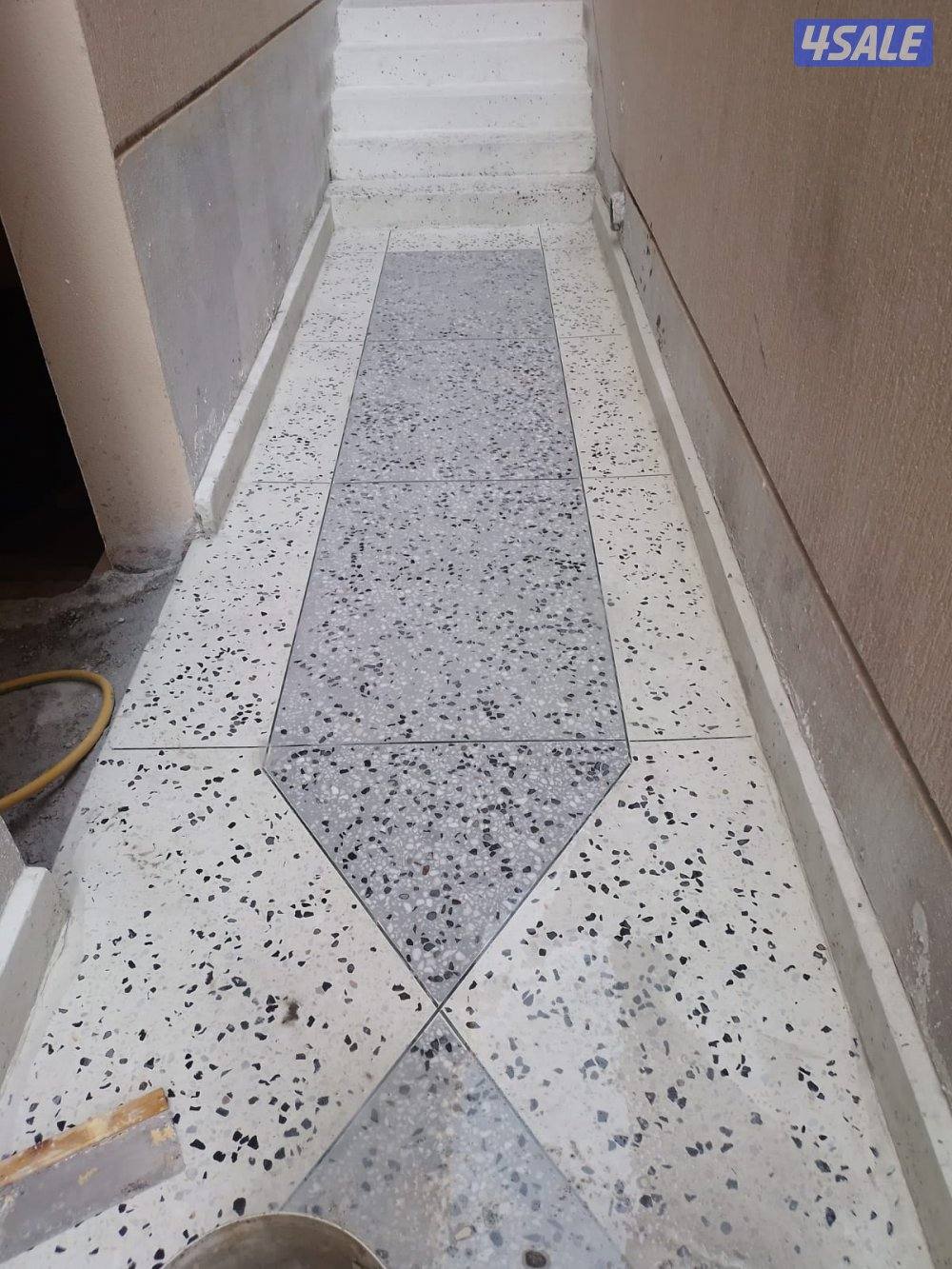 تركيب جميع انواع البلاط المتداخل ثيل صناعي صب موذاييك ارضيات جلي وتلمي4