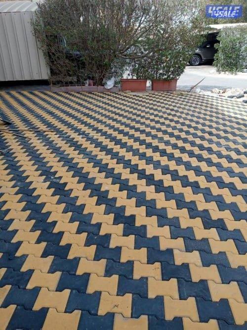 تركيب جميع انواع البلاط المتداخل ثيل صناعي صب موذاييك ارضيات جلي وتلمي0