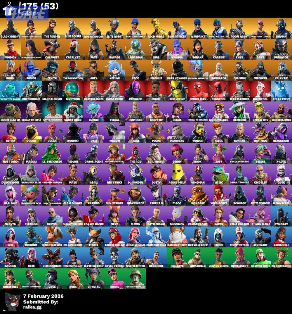 حساب فورت نايت شيطون 177سكن0