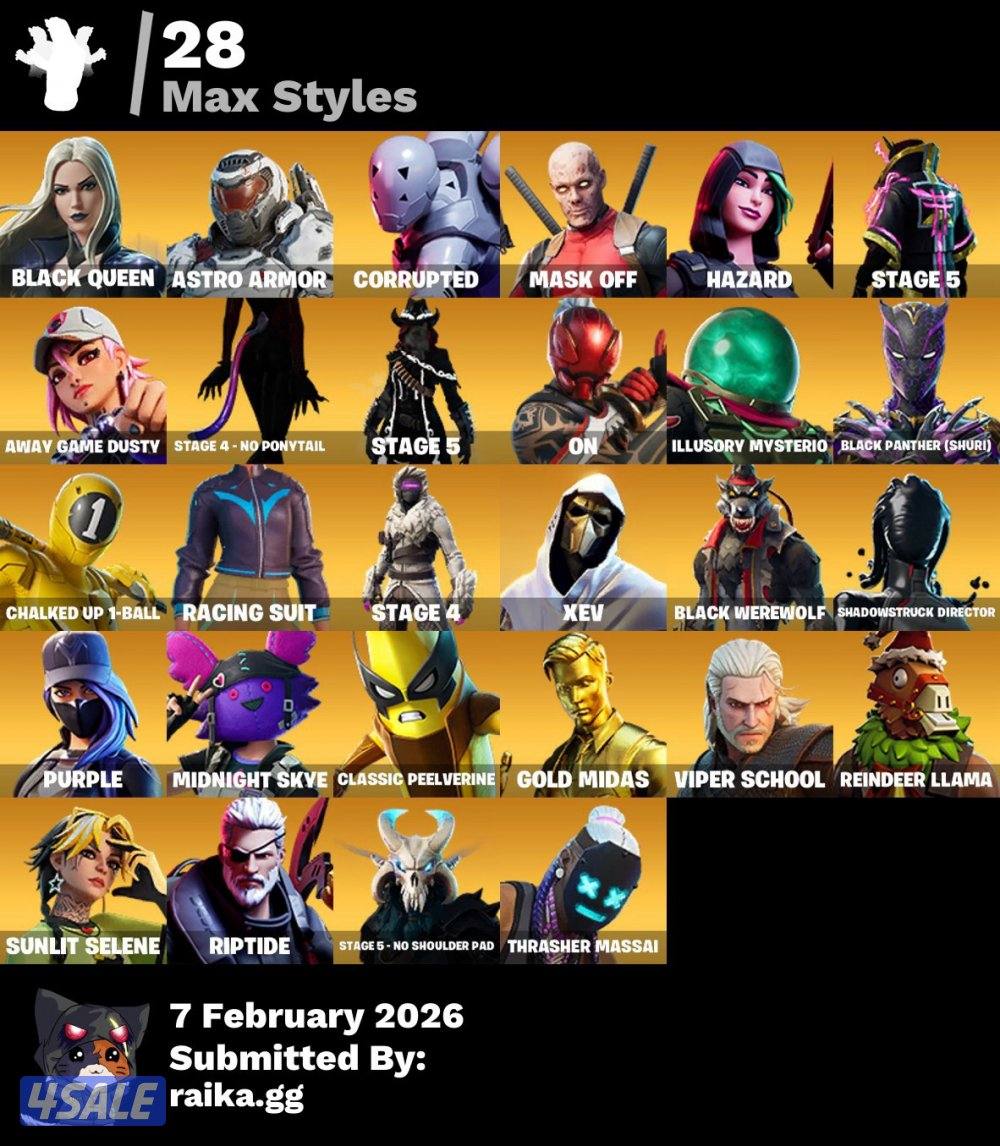 حساب فورت نايت شيطون 177سكن6