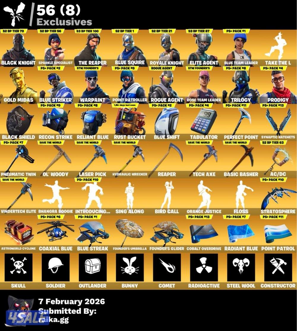 حساب فورت نايت شيطون 177سكن7