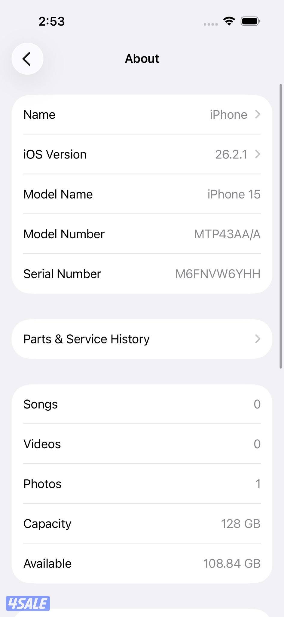 iPhone 15 128GB Blue – 79% ايفون 15 لون أزرق مستعمل نظيف4