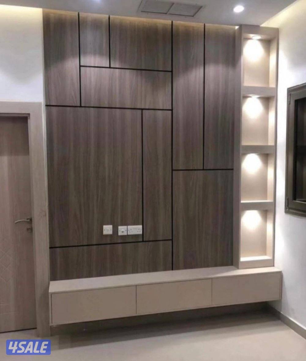 ديكورات خشب نجار شامل أبواب كبتات طوليت خلفية تلفزيون📺 بديل خشب شابرد8