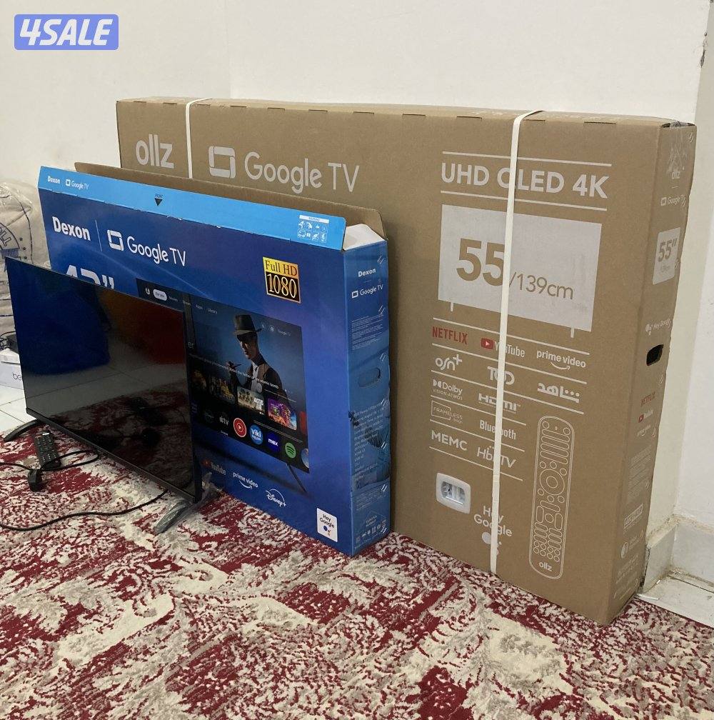 للبيع تلفزيونات 55 و 43 و 32 بوصه QLED سمارت توصيل 24 ساعة0