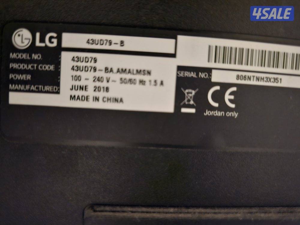 LG 43” 4K IPS Monitor – Model 43UD79-B (Excellent Condition)1
