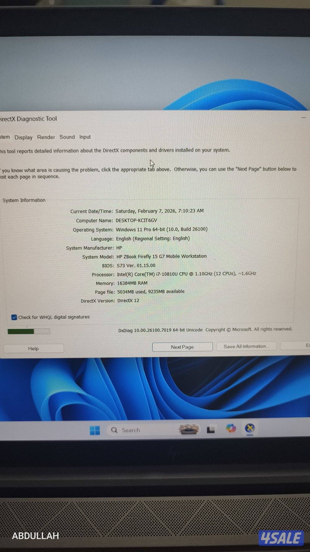 لابتوب HP ZBook Firefly 15 G7 مناسب لـ الجرافيك، التصميم، الرندر الثقي2