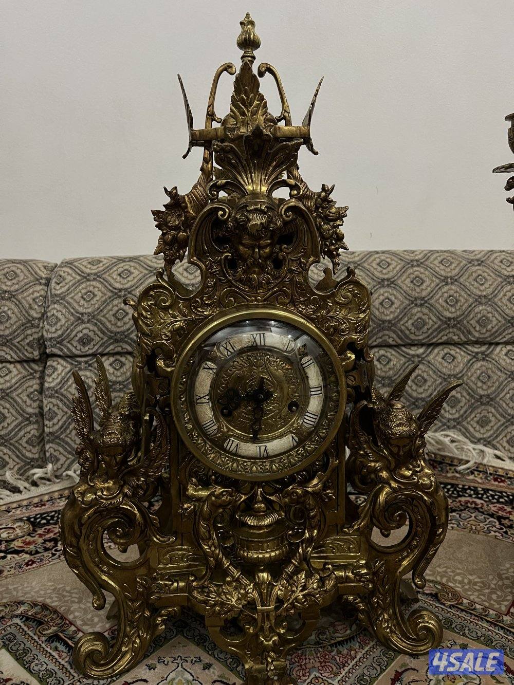 للبيع طقم انتيك ساعة و 2 شمعدان - نحاس بل كامل صناعة مصرية1