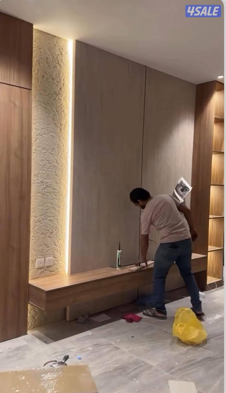 ابو نورا لجميع انواع الديكورات الخشبية وورق الجدران وبديل الحجر وبديل4