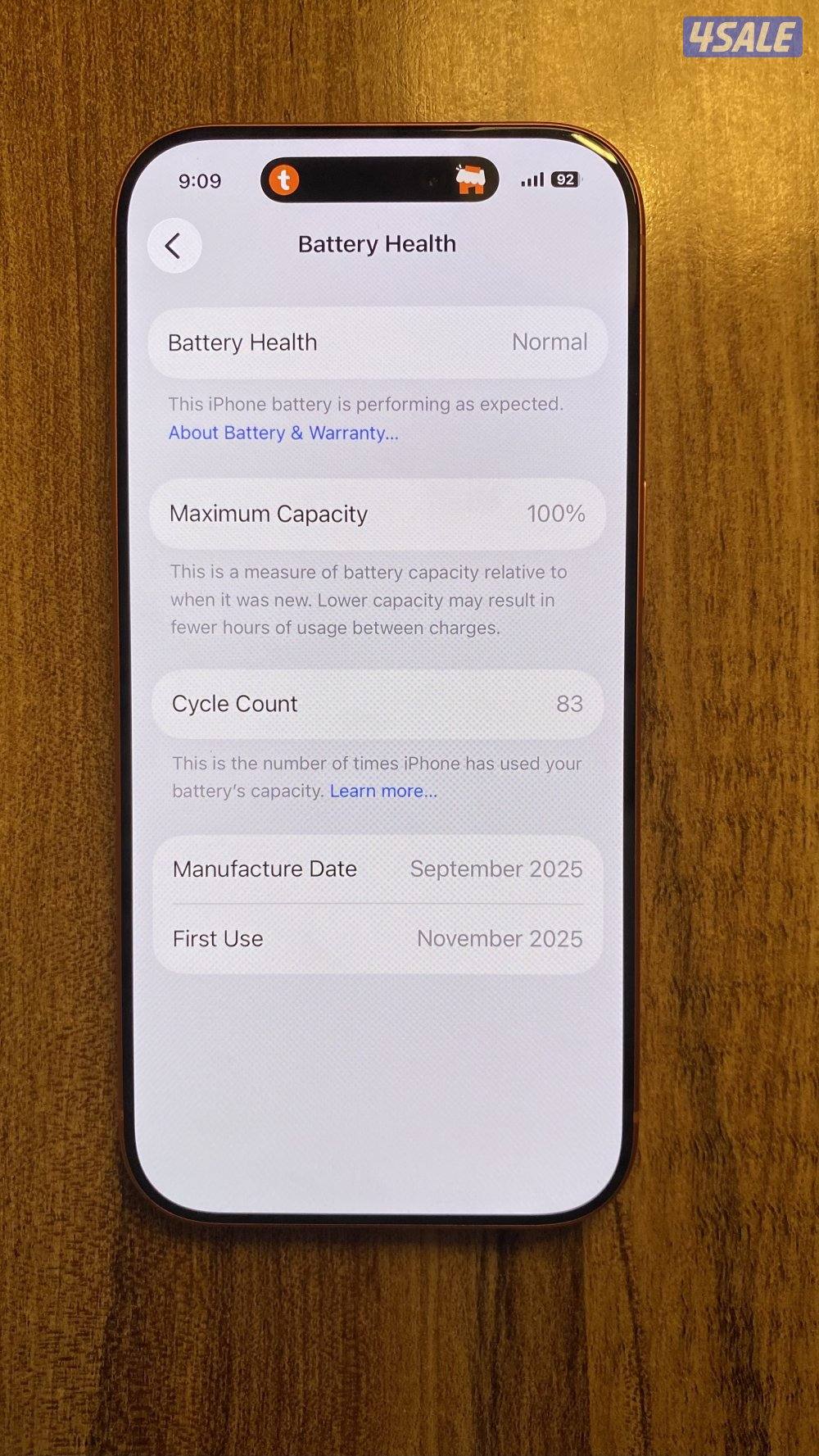 iPhone 17 pro 256GB, perfect condition battery health 100%9