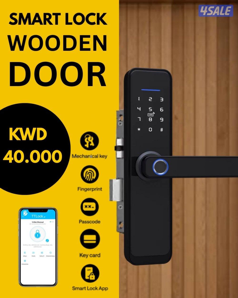 Smart locks for Wooden and Aluminium doors with warranty0