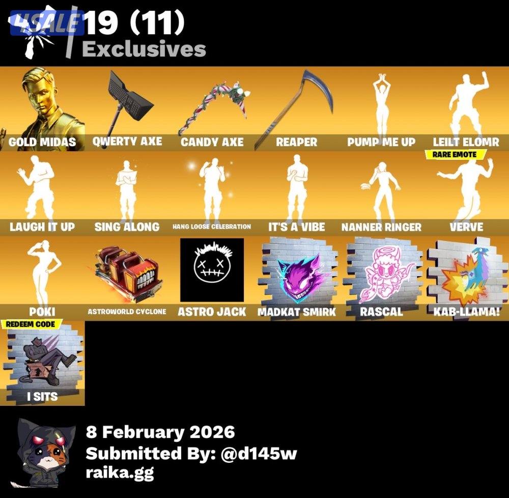 حساب فورت نايت للبيع بي سي فقط4