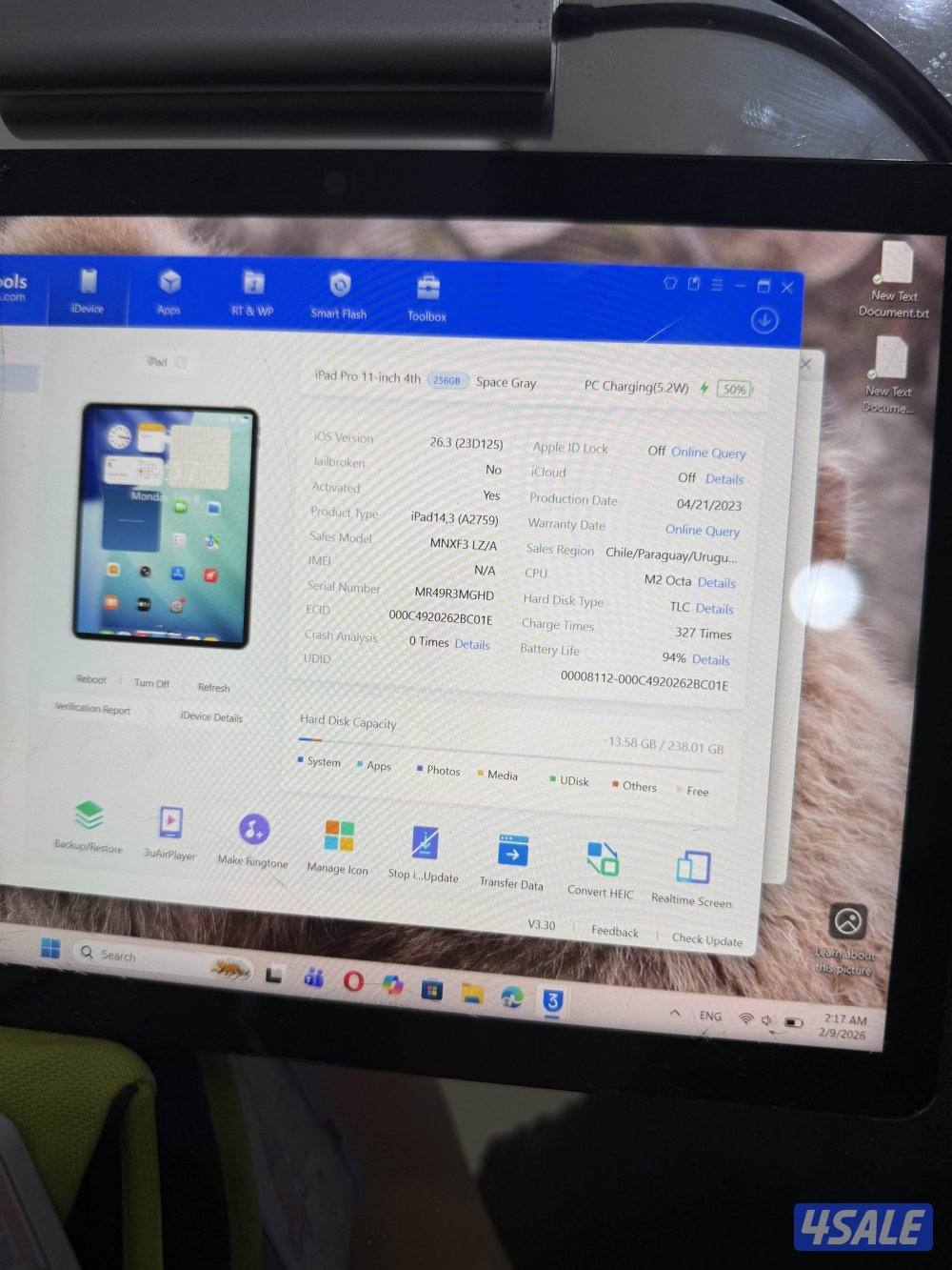 ايباد برو M2 ١١ انش ٢٥٦ جيجا مبدل شاشه اصليه فقط1