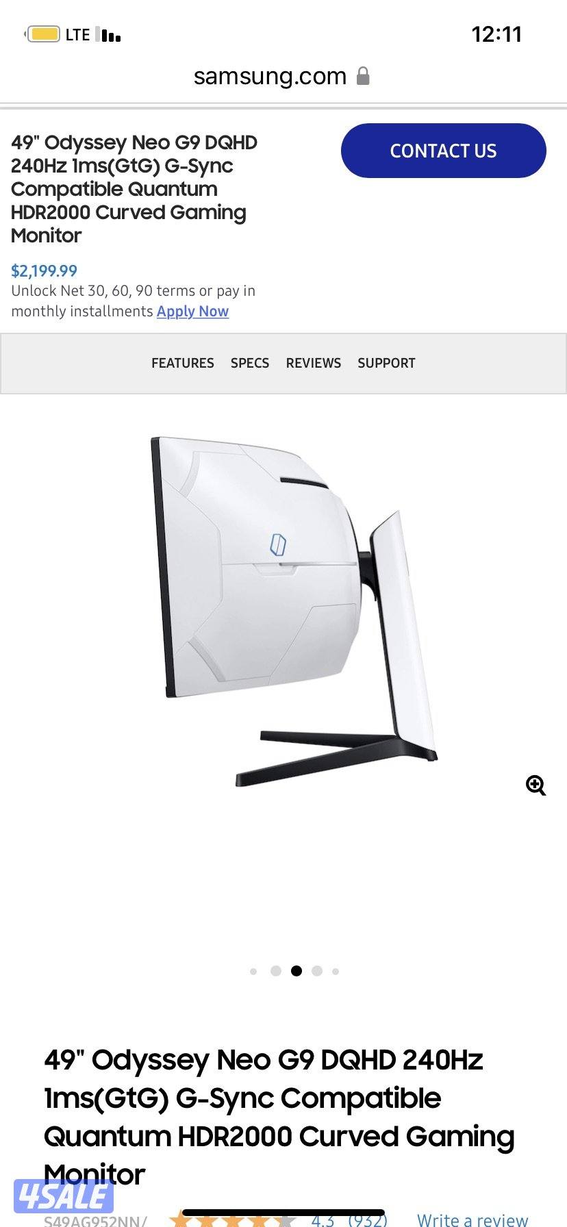 للبيع شاشه 49 Samsung Oddessy neo G94