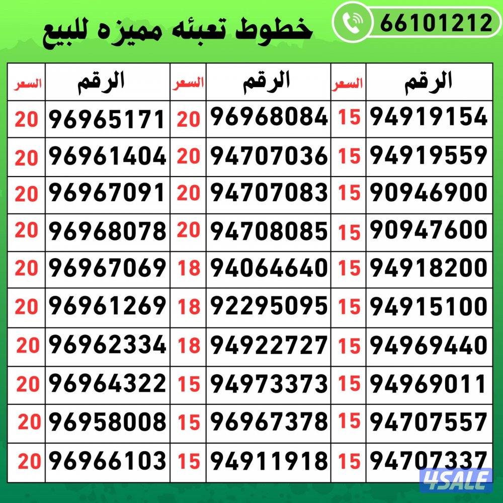 ارقام تعبيه مميزه13