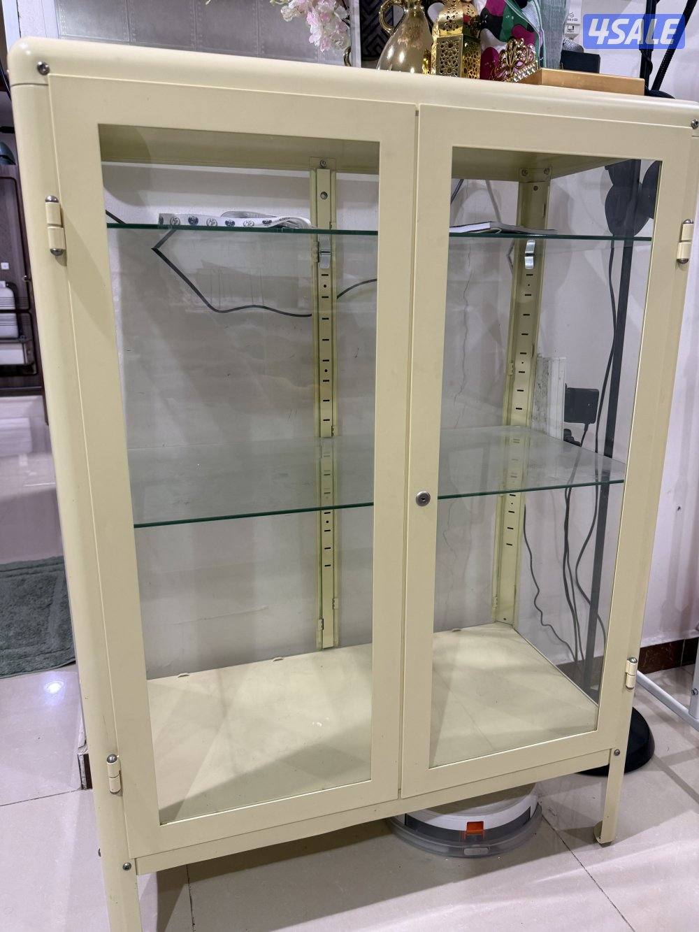 IKEA Glass Display Cabinet – Cream Color | Excellent Condition0